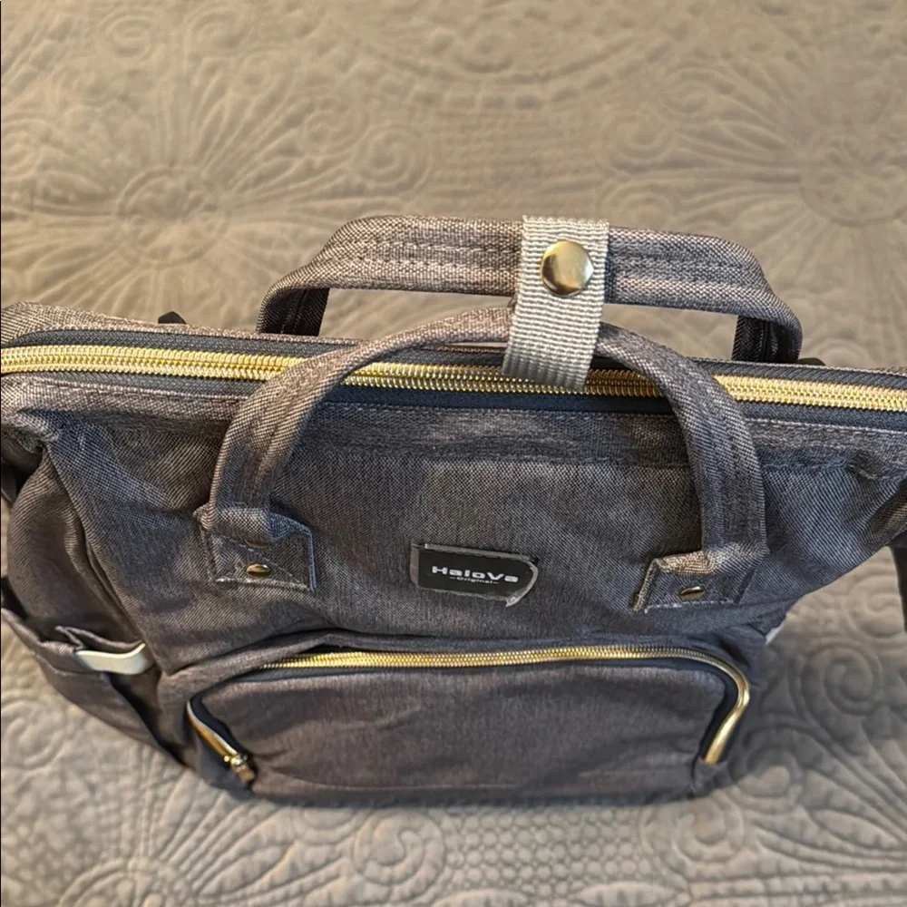HALOVA Gray Baby Bag with Modern Design and Sturdy Handles